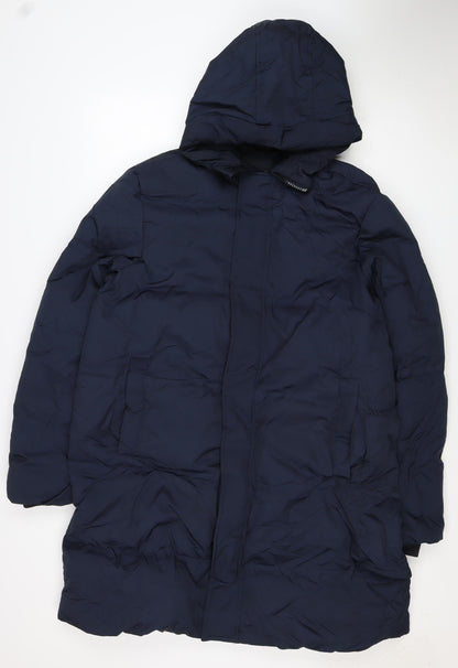 Marks & Spencer Women's Blue UK 12 Hooded Long Puffer Coat