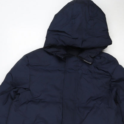 Marks & Spencer Women's Blue UK 12 Hooded Long Puffer Coat