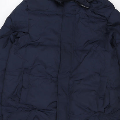 Marks & Spencer Women's Blue UK 12 Hooded Long Puffer Coat