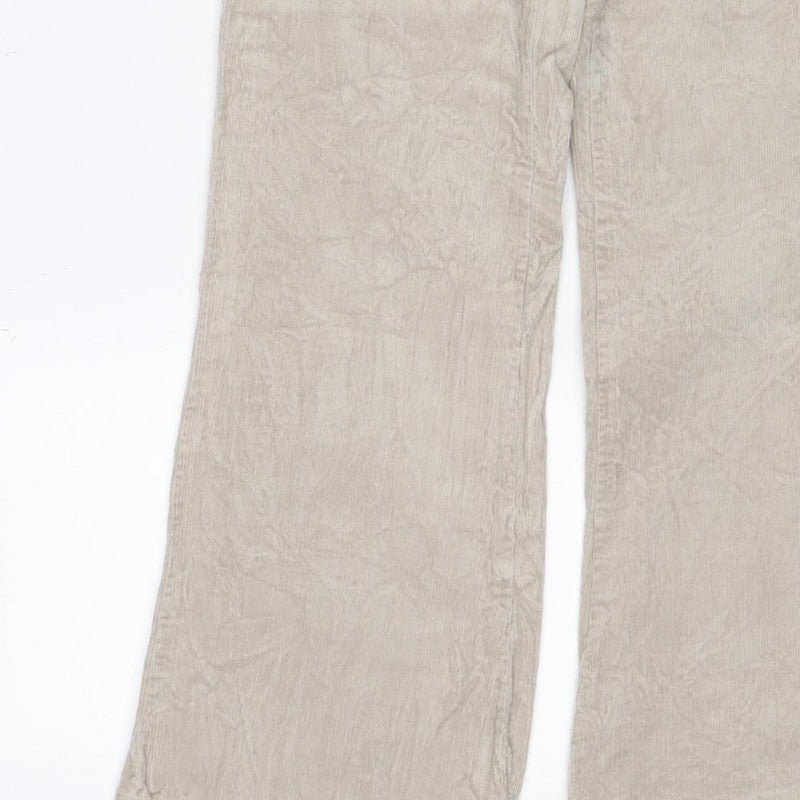M&S Women’s Beige Size 8 Cotton Flax Cargo Straight Leg Trousers