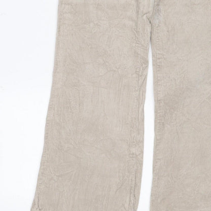 M&S Women’s Beige Size 8 Cotton Flax Cargo Straight Leg Trousers