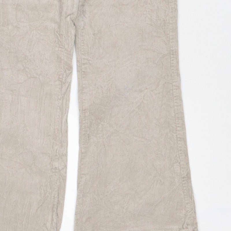 M&S Women’s Beige Size 8 Cotton Flax Cargo Straight Leg Trousers