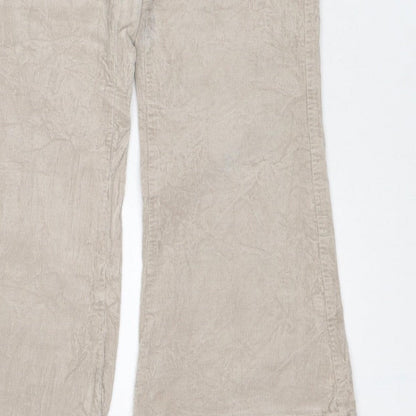 M&S Women’s Beige Size 8 Cotton Flax Cargo Straight Leg Trousers
