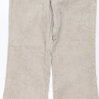 M&S Women’s Beige Size 8 Cotton Flax Cargo Straight Leg Trousers