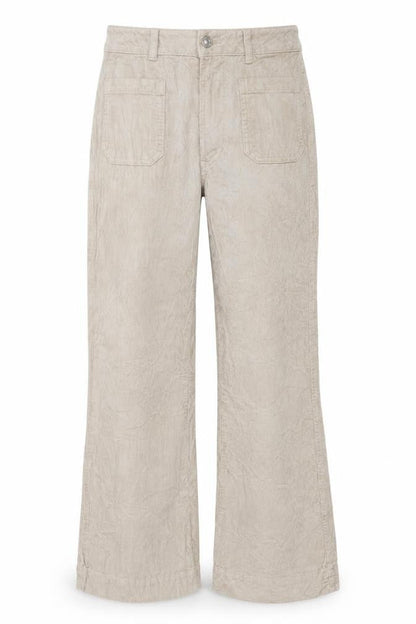 M&S Women’s Beige Size 8 Cotton Flax Cargo Straight Leg Trousers