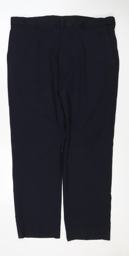 Marks & Spencer Women’s Blue 36 Regular Fit Straight Dress Trousers