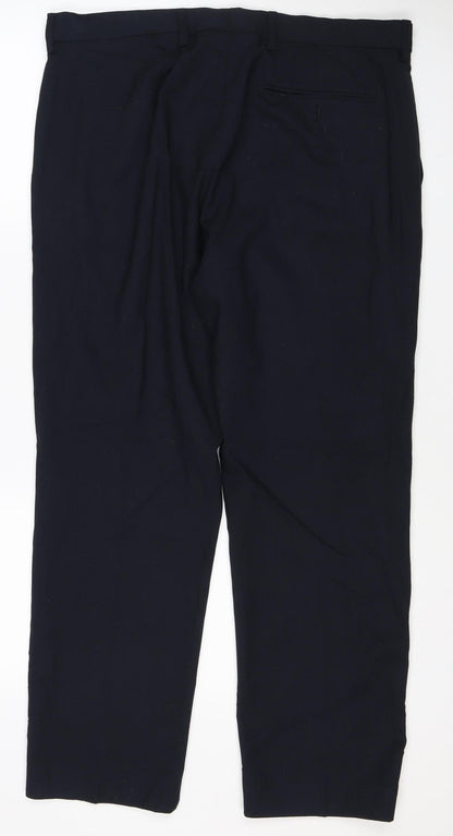 Marks & Spencer Women’s Blue 36 Regular Fit Straight Dress Trousers