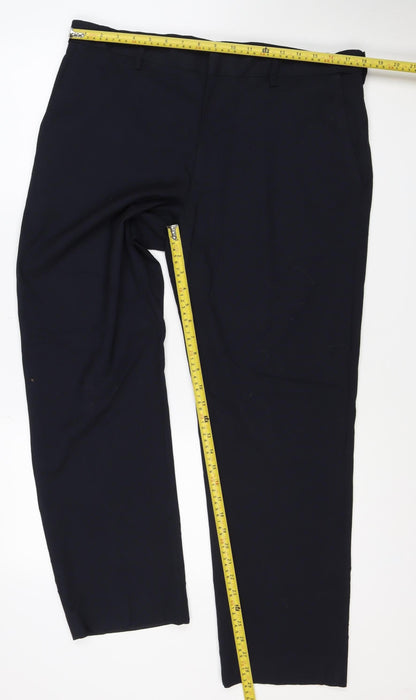 Marks & Spencer Women’s Blue 36 Regular Fit Straight Dress Trousers