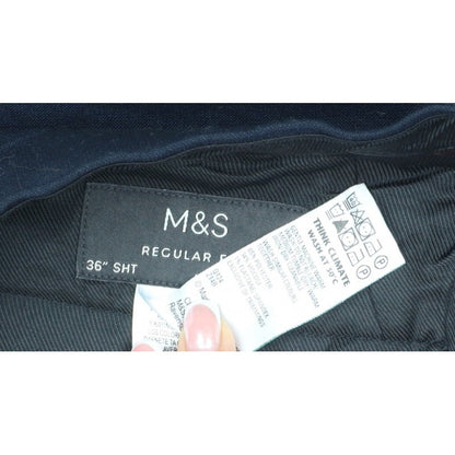 Marks & Spencer Women’s Blue 36 Regular Fit Straight Dress Trousers