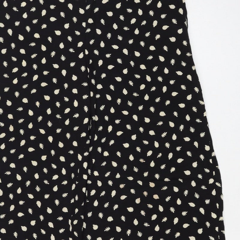 Somerset Alice Temperley Women Black Ivory Floral Cropped Trousers UK 8