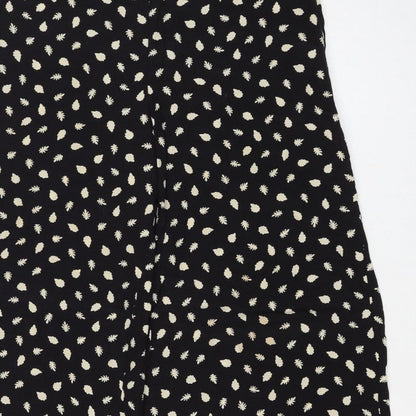 Somerset Alice Temperley Women Black Ivory Floral Cropped Trousers UK 8