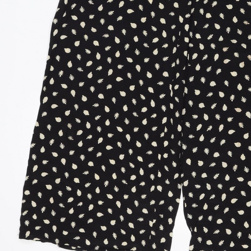 Somerset Alice Temperley Women Black Ivory Floral Cropped Trousers UK 8
