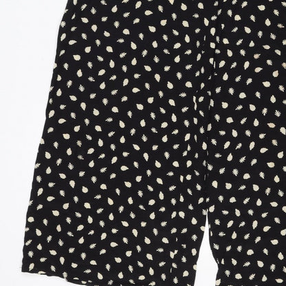 Somerset Alice Temperley Women Black Ivory Floral Cropped Trousers UK 8