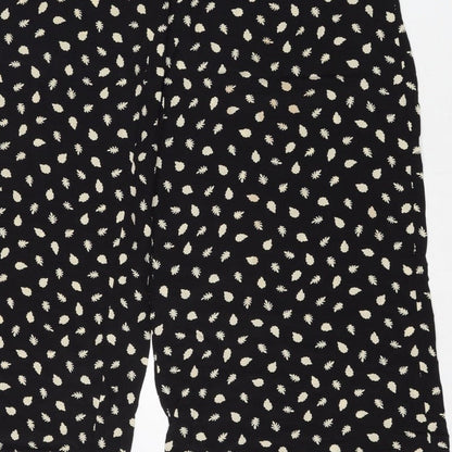 Somerset Alice Temperley Women Black Ivory Floral Cropped Trousers UK 8