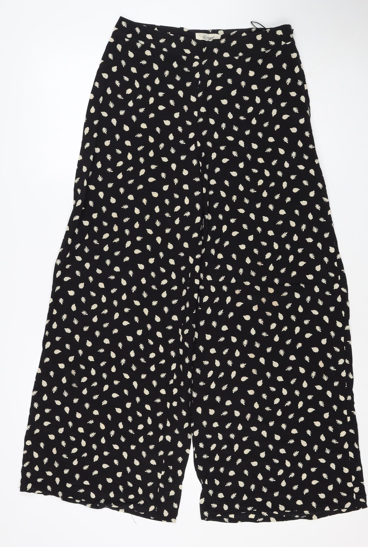 Somerset Alice Temperley Women Black Ivory Floral Cropped Trousers UK 8
