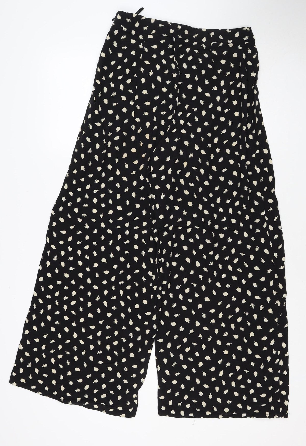 Somerset Alice Temperley Women Black Ivory Floral Cropped Trousers UK 8
