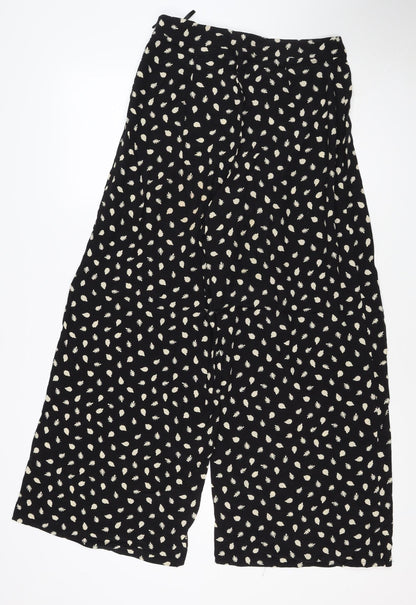 Somerset Alice Temperley Women Black Ivory Floral Cropped Trousers UK 8
