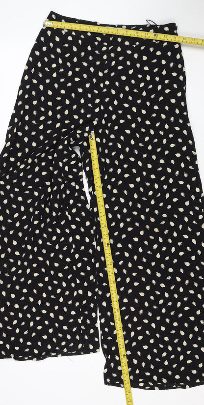 Somerset Alice Temperley Women Black Ivory Floral Cropped Trousers UK 8