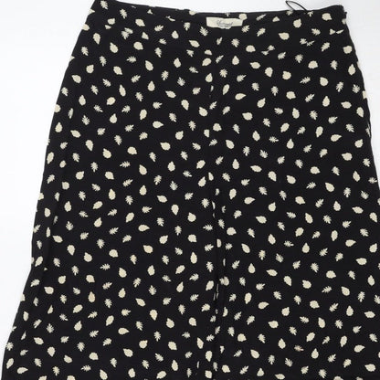 Somerset Alice Temperley Women Black Ivory Floral Cropped Trousers UK 8