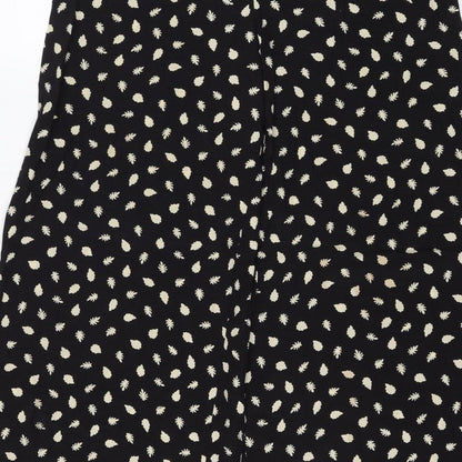 Somerset Alice Temperley Women Black Ivory Floral Cropped Trousers UK 8
