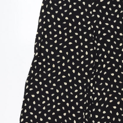 Somerset Alice Temperley Women Black Ivory Floral Cropped Trousers UK 8