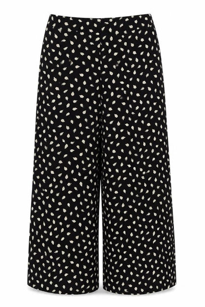 Somerset Alice Temperley Women Black Ivory Floral Cropped Trousers UK 8