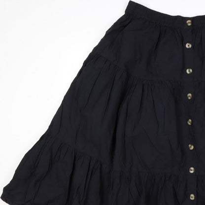 M&S Women’s Black UK 12 Peasant Tiered Button Mini Skirt