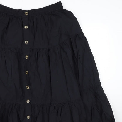 M&S Women’s Black UK 12 Peasant Tiered Button Mini Skirt
