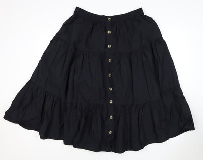 M&S Women’s Black UK 12 Peasant Tiered Button Mini Skirt