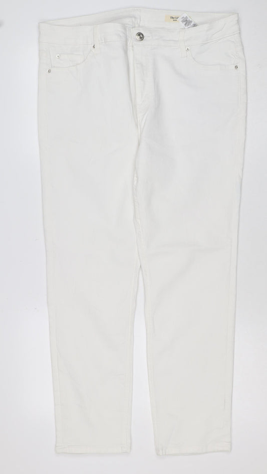 Banana Republic Women White UK 18 The Lily Slim Straight Jeans