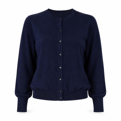 Marks and Spencer Women Blue Size 12 Round Neck Button Cardigan