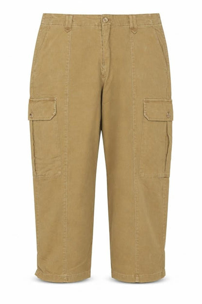 Marks & Spencer Women Beige Cargo Trousers Size 18 Short Cotton Stretch