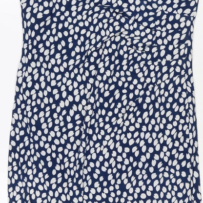 Stella Morgan Women Blue White Leaf Print UK 10 Knee Length Shift Dress
