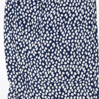 Stella Morgan Women Blue White Leaf Print UK 10 Knee Length Shift Dress