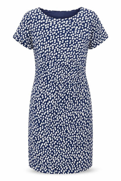 Stella Morgan Women Blue White Leaf Print UK 10 Knee Length Shift Dress