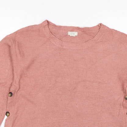 Fat Face Women’s Pink UK 10 Button Side Knit Pullover Jumper