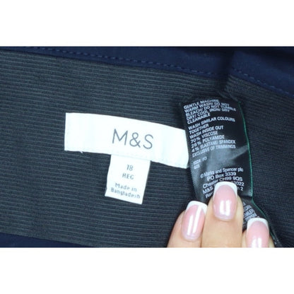 Marks & Spencer Women’s Blue Size 18 Regular Stretch Trousers 31in