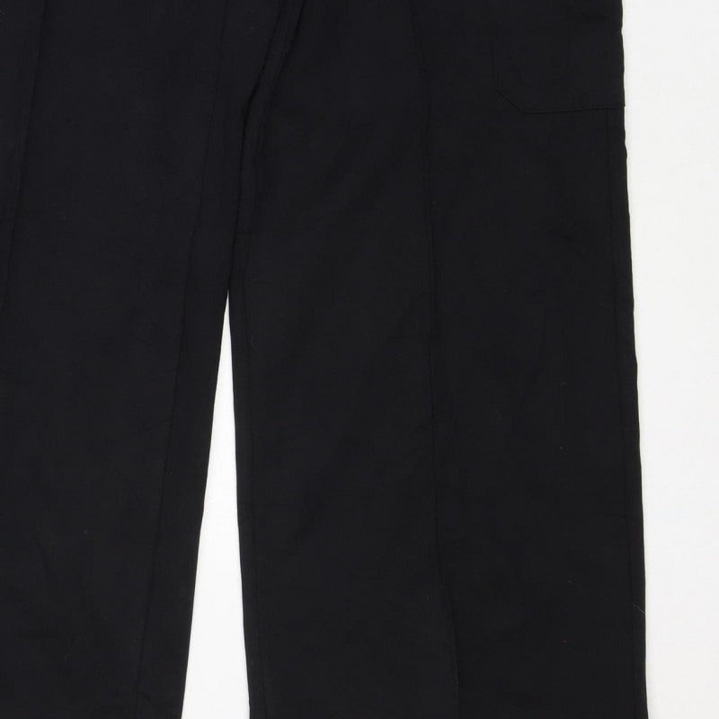 Marks and Spencer Women Black Size 12 Regular Cargo Trousers Drawstring