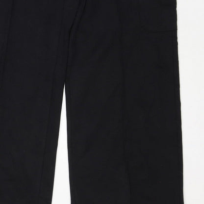 Marks and Spencer Women Black Size 12 Regular Cargo Trousers Drawstring