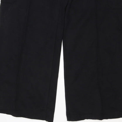 Marks and Spencer Women Black Size 12 Regular Cargo Trousers Drawstring