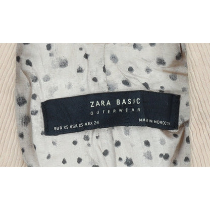 Zara Women Beige XS Mid-Length Single-Breasted Overcoat