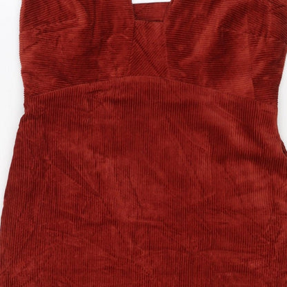 Oliver Bonas Women’s Red UK 8 Corduroy A-Line Long Sleeve Dress
