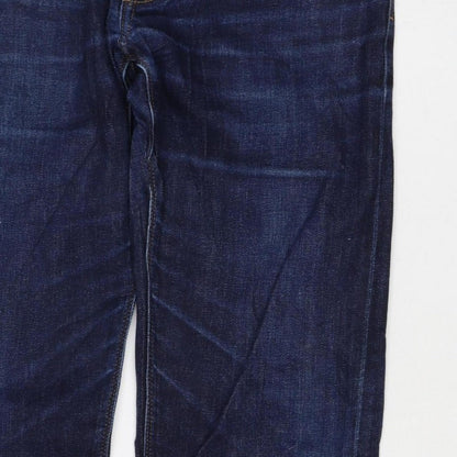 M&S Men’s Blue 32in Straight Stretch Denim Jeans W32 L32