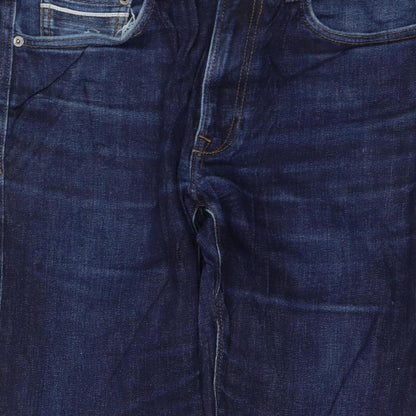 M&S Men’s Blue 32in Straight Stretch Denim Jeans W32 L32