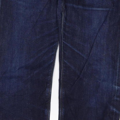 M&S Men’s Blue 32in Straight Stretch Denim Jeans W32 L32