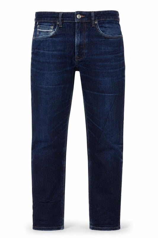 Front view of M&S Men’s Blue 32in Straight Stretch Denim Jeans W32 L32