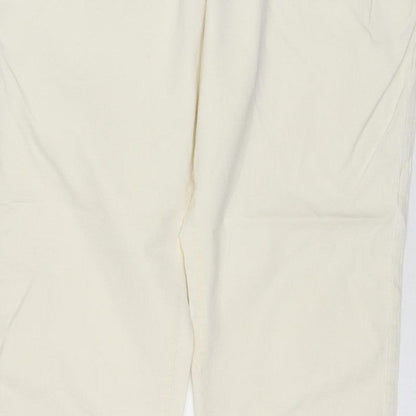 Marks & Spencer Women Ivory Chino Trousers Size 14 Short Stretch