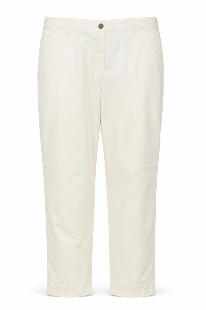 Marks & Spencer Women Ivory Chino Trousers Size 14 Short Stretch