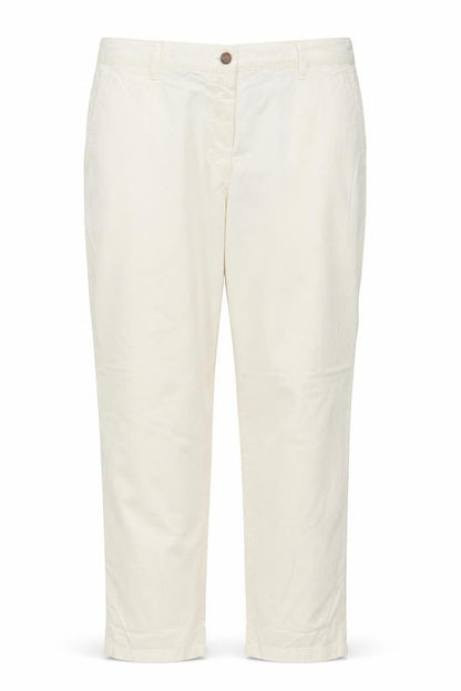 Marks & Spencer Women Ivory Chino Trousers Size 14 Short Stretch