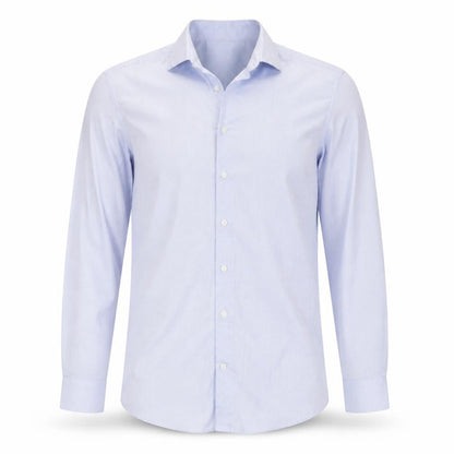 Marks & Spencer Men Blue Check Slim 15.5 Cotton Stretch Formal Shirt